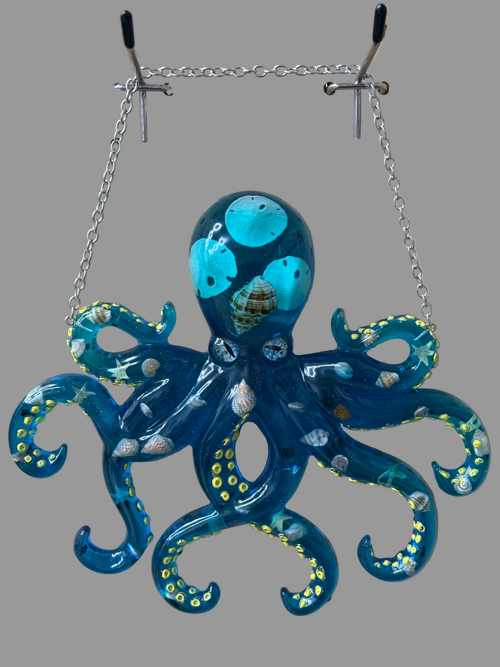 Octopus Figurine w/ Seashells - Large Hanging