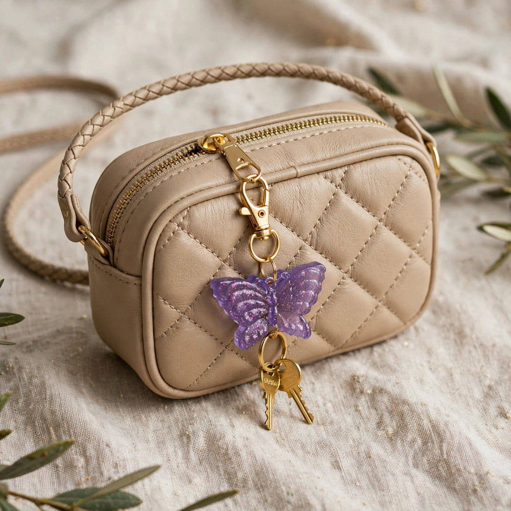 Resin Butterfly Keychain and Bag Charm (Holographic)