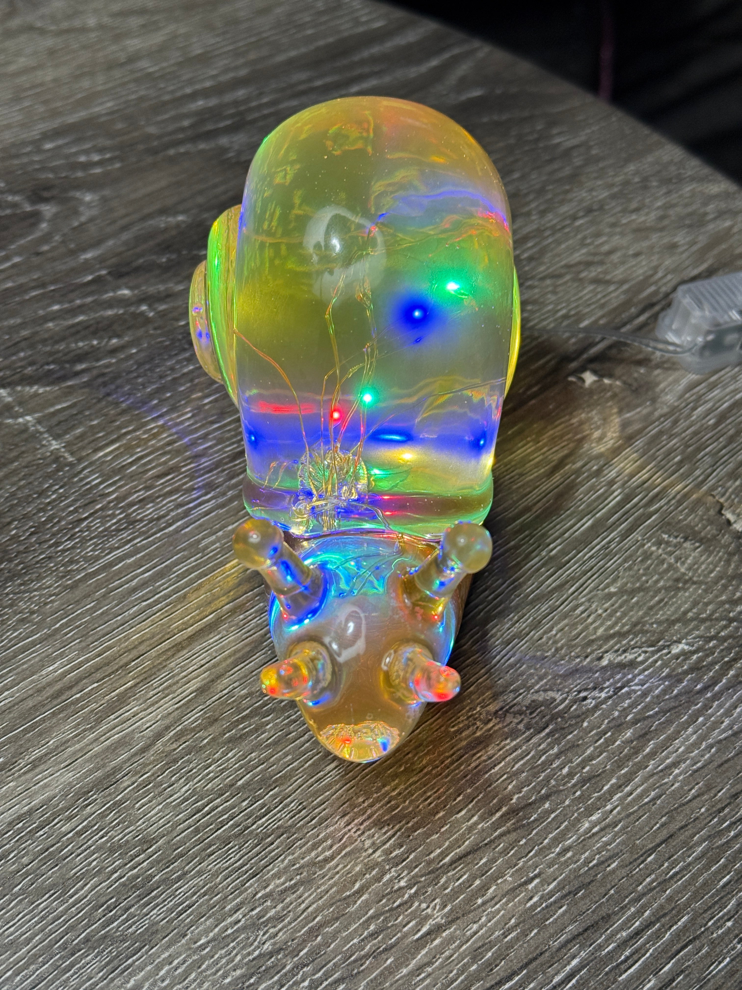 4-eyed Snail Figurine w/ Fairy Lights