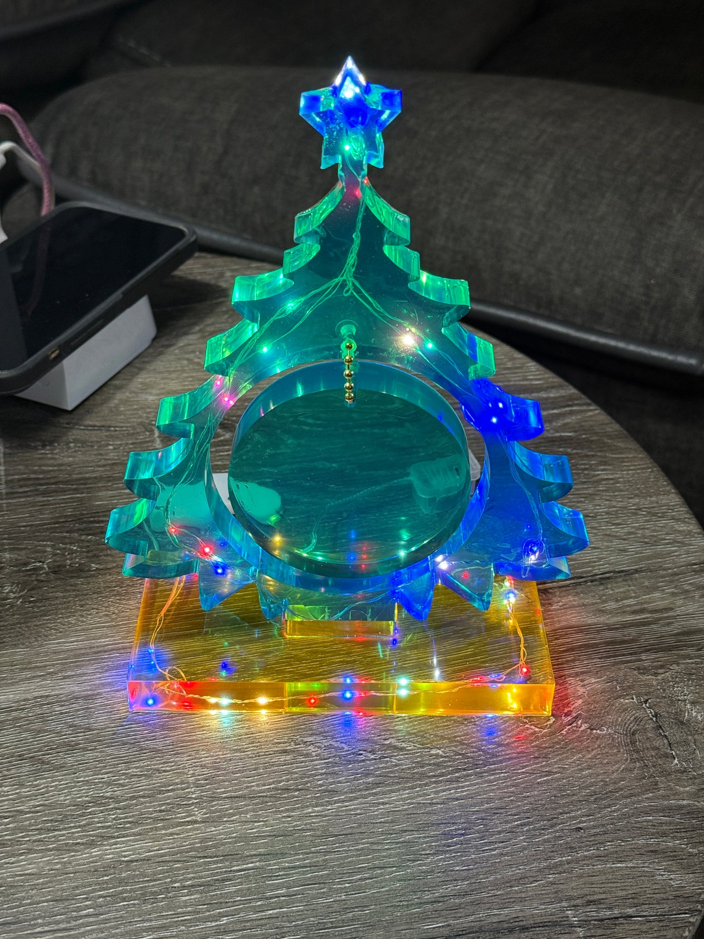Christmas Tree w/ flashing LED lights and base lights