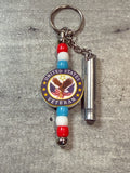 US Veteran Beaded Keychain