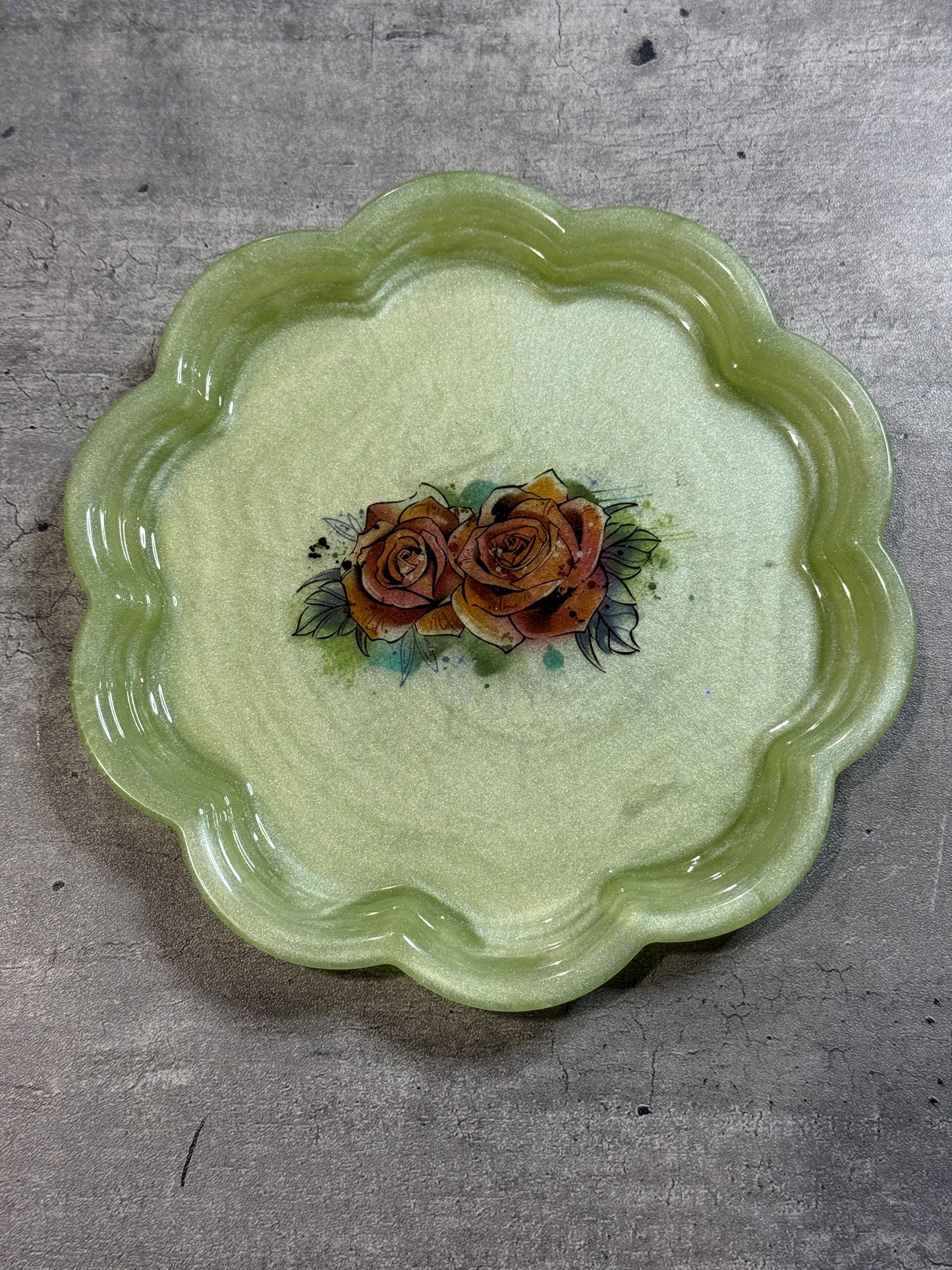 Vintage Flower Trinket Tray