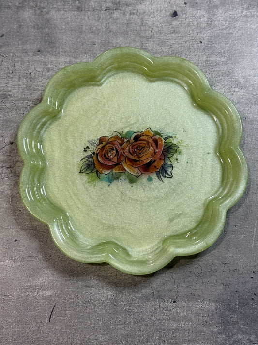 Vintage Flower Trinket Tray