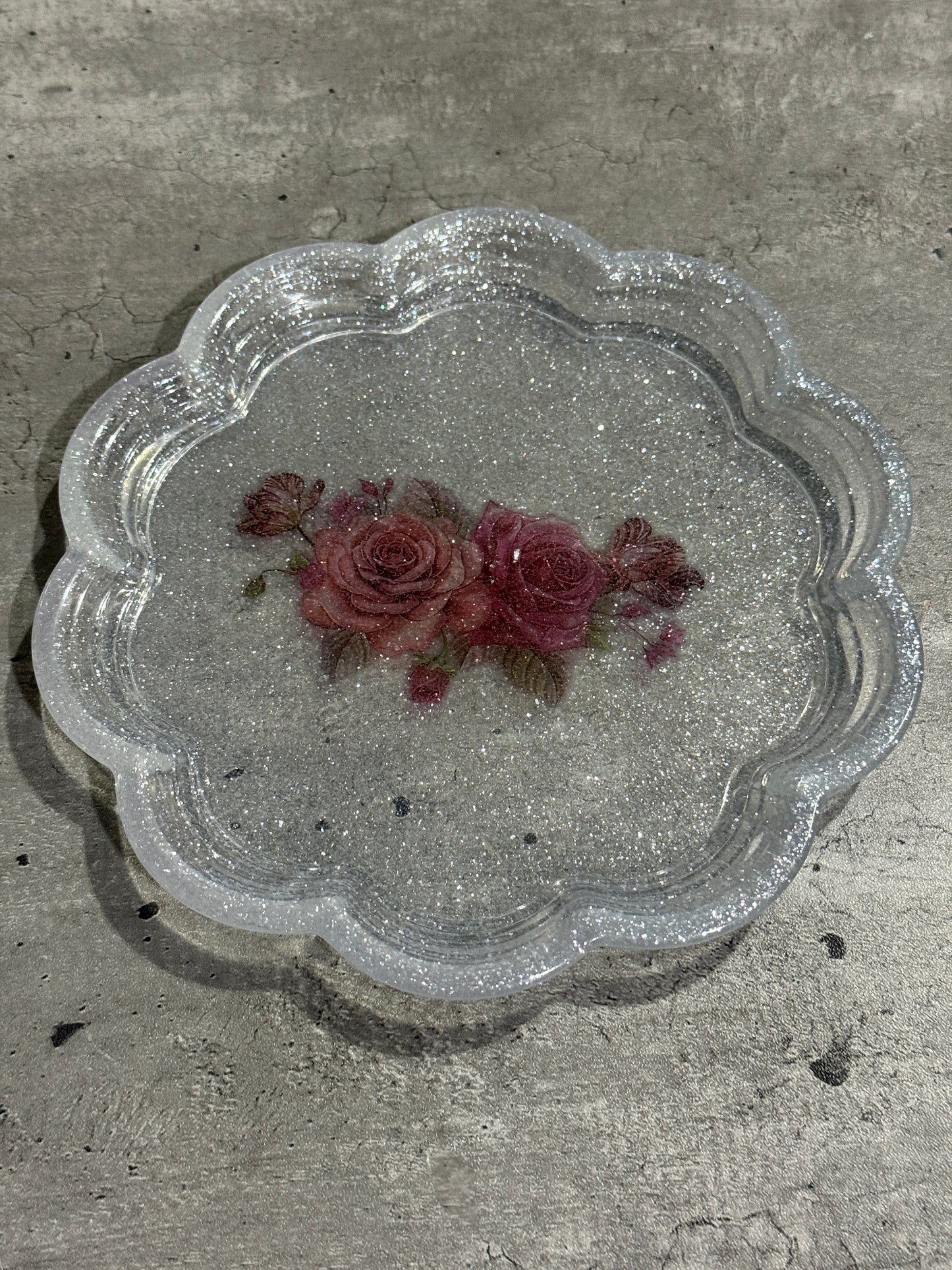 Vintage Flower Trinket Tray