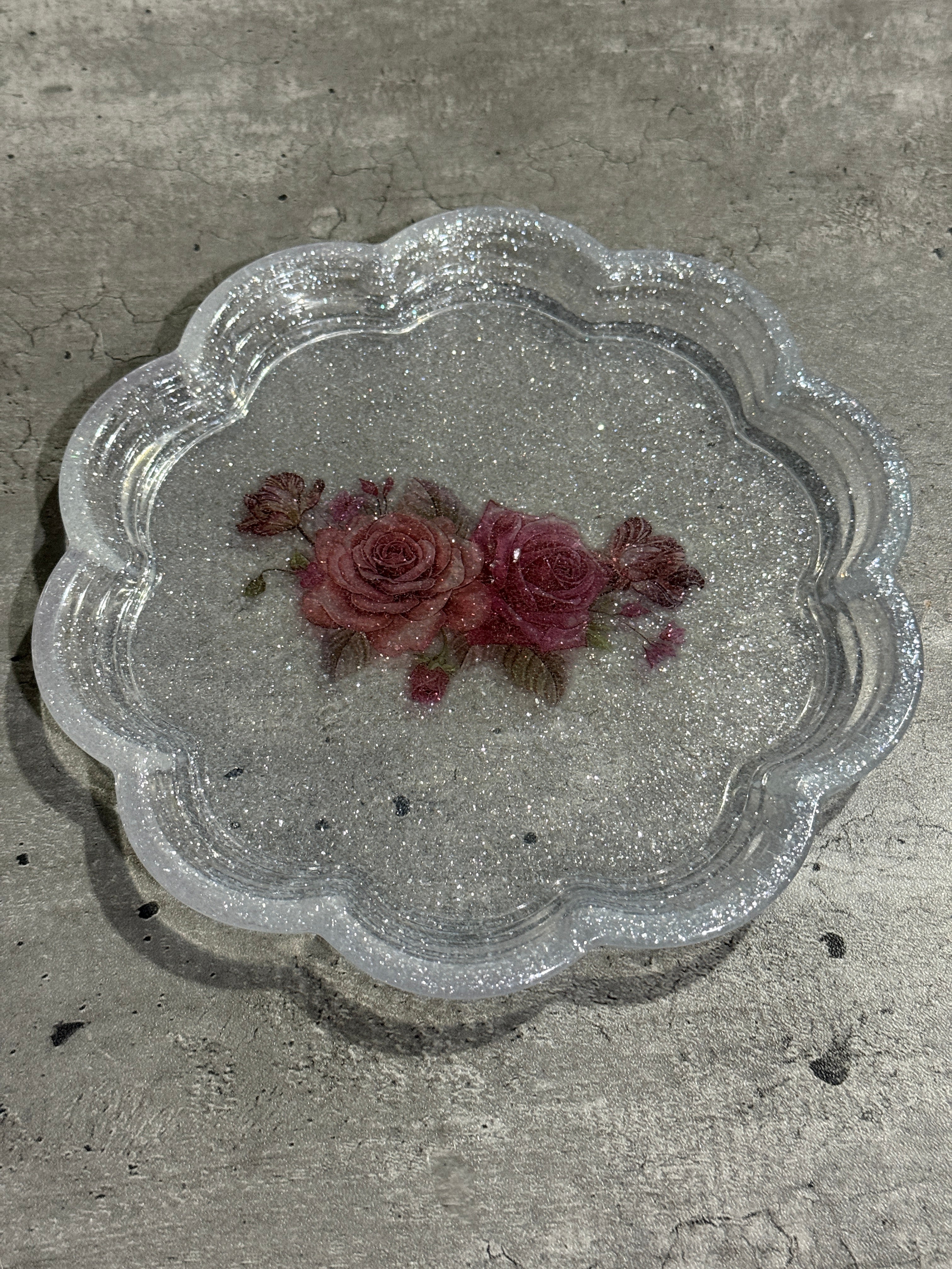 Vintage Flower Trinket Tray