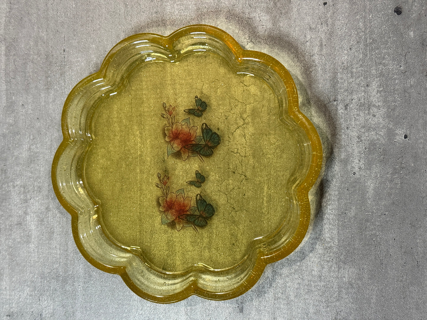 Vintage Flower Trinket Tray