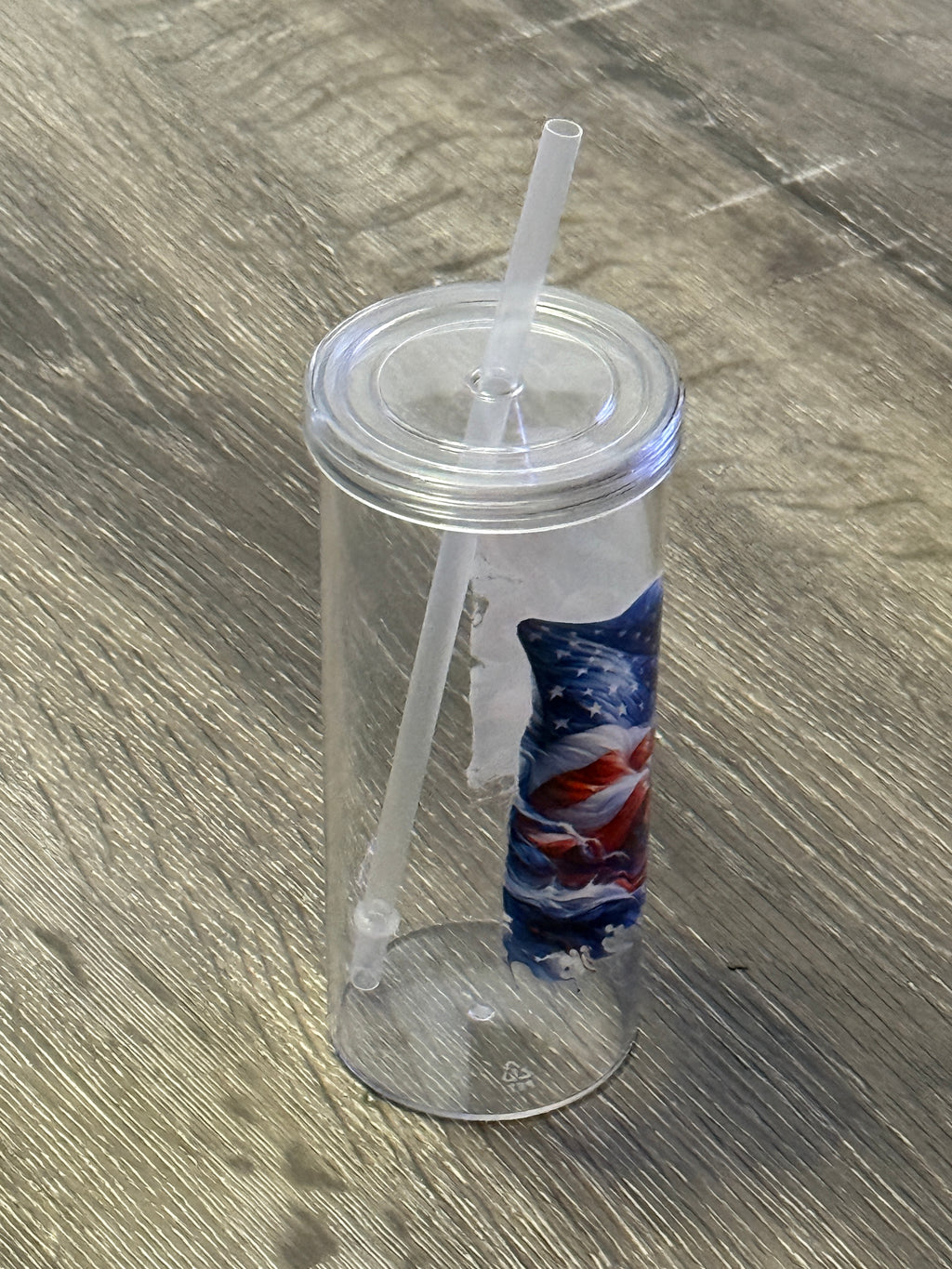 Freedom Cup - 20 oz reusable plastic cup with lid and straw