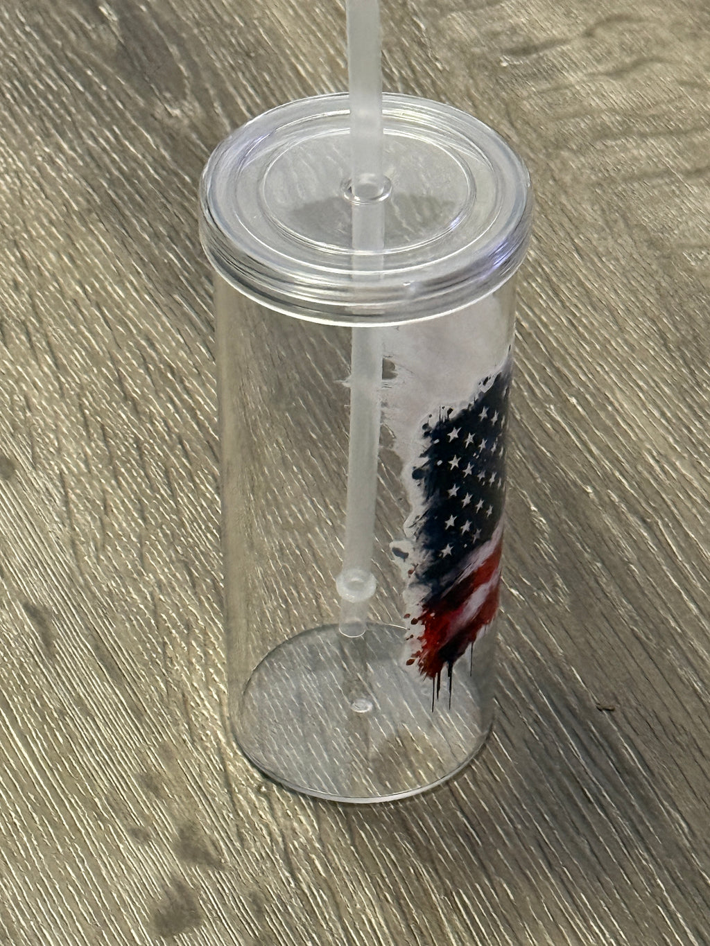Freedom Cup - 20 oz reusable plastic cup with lid and straw