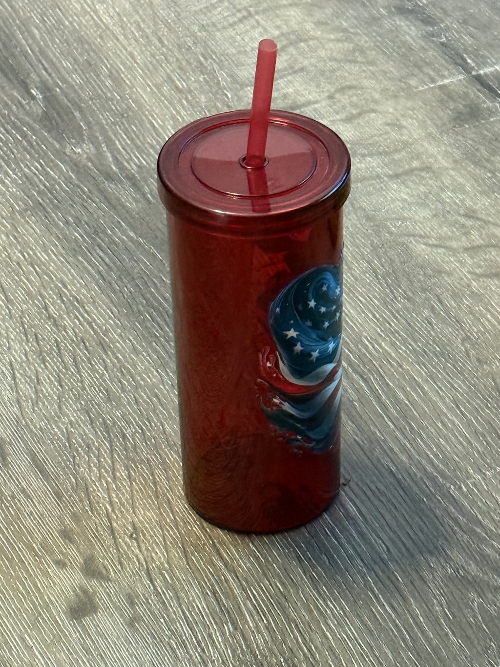 Freedom Cup - 20 oz reusable plastic cup with lid and straw