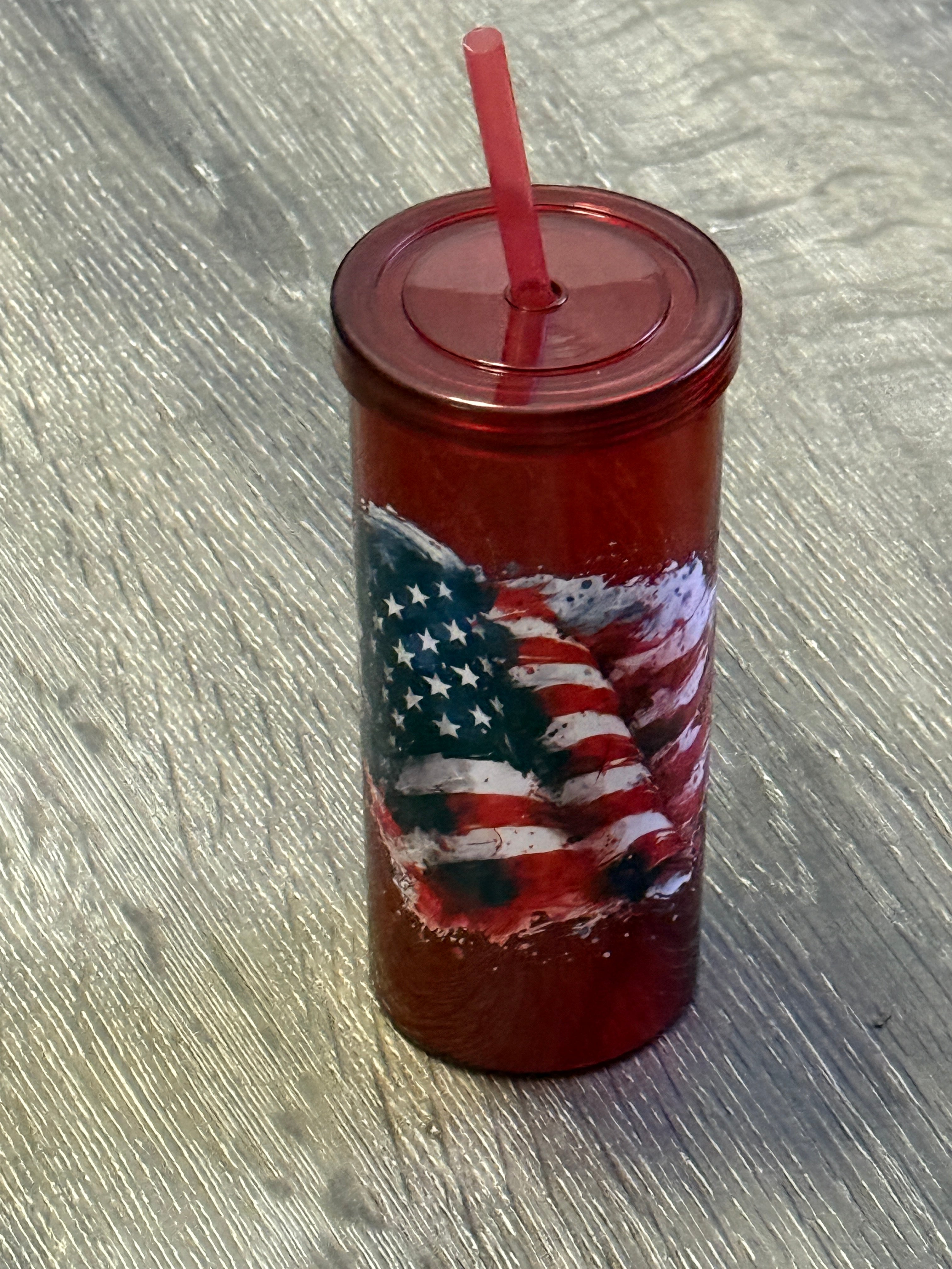 Freedom Cup - 20 oz reusable plastic cup with lid and straw