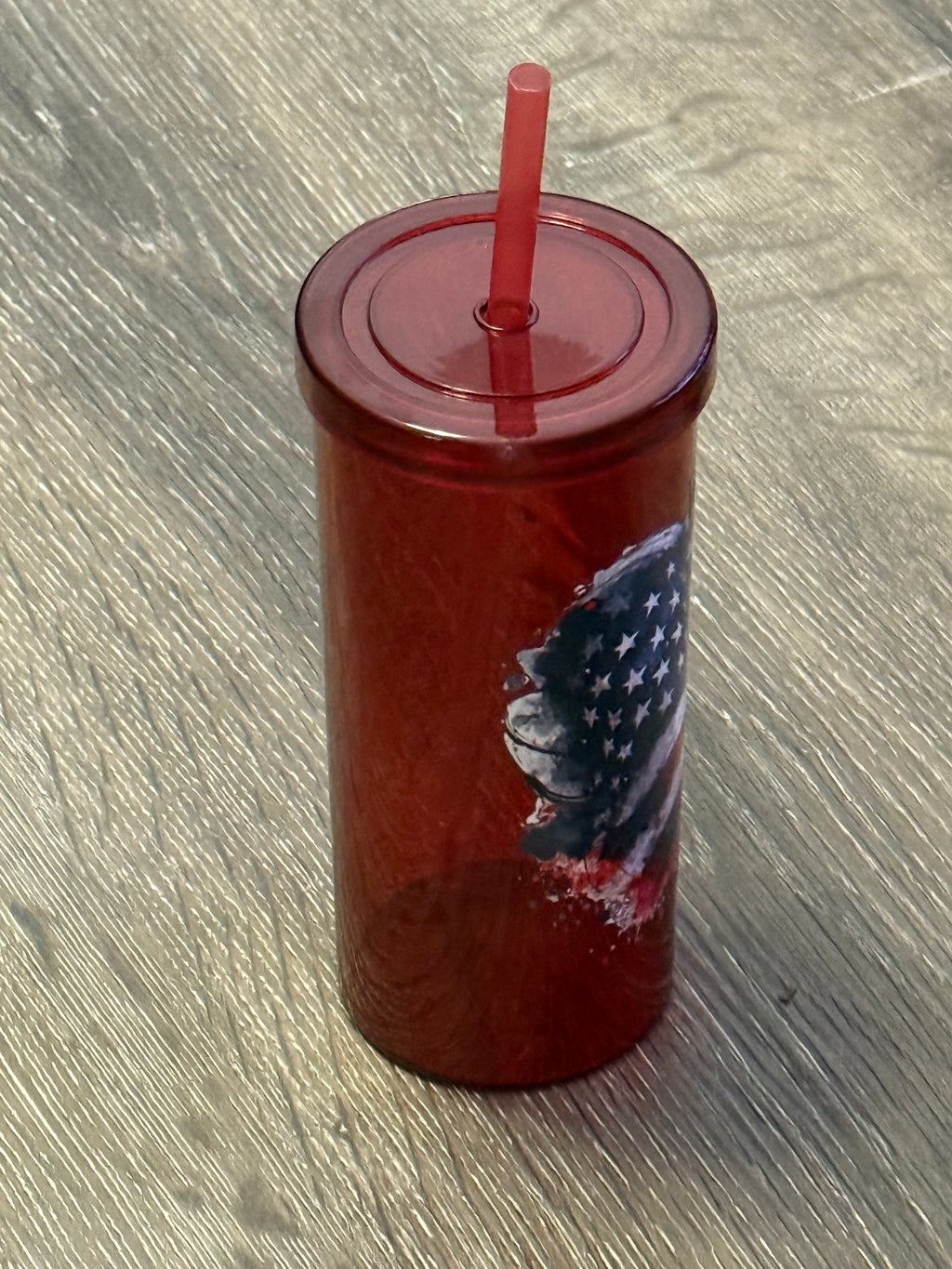 Freedom Cup - 20 oz reusable plastic cup with lid and straw