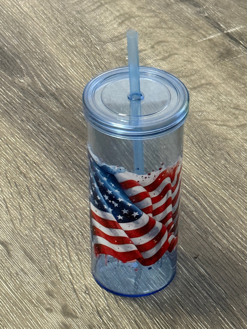 Freedom Cup - 20 oz reusable plastic cup with lid and straw