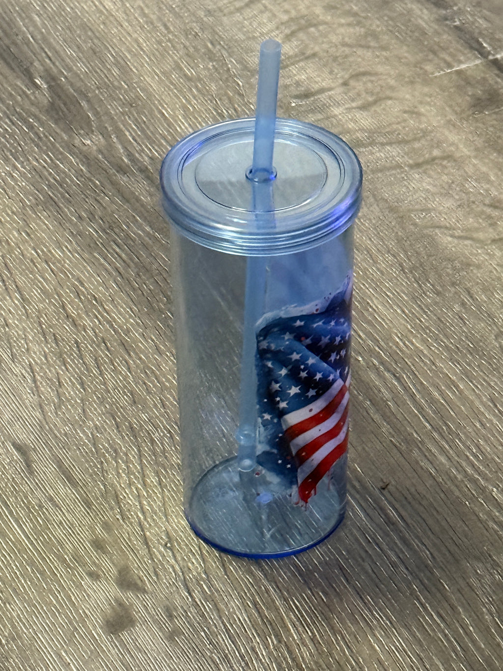 Freedom Cup - 20 oz reusable plastic cup with lid and straw