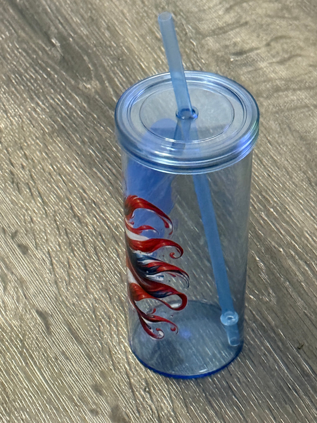 Freedom Cup - 20 oz reusable plastic cup with lid and straw