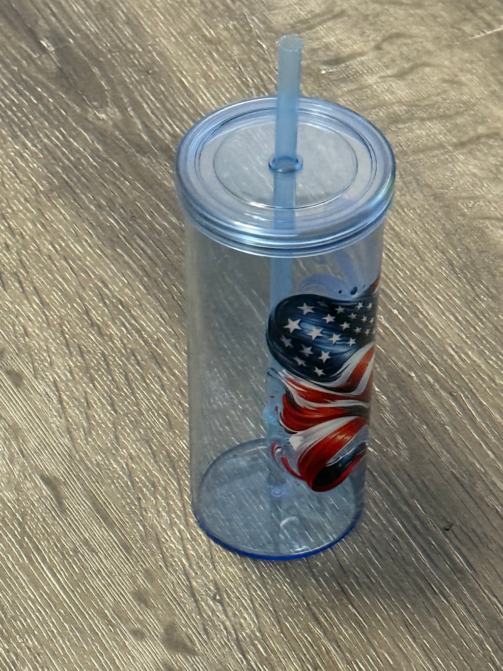 Freedom Cup - 20 oz reusable plastic cup with lid and straw