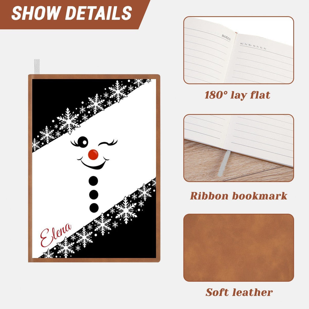 Personalized Snowman Notebook | Custom Name  Gift | A5 Winter Journal