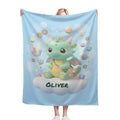 Personalized Kawaii Space Dragon Blanket | Custom Name | Cosmic Dragon Throw