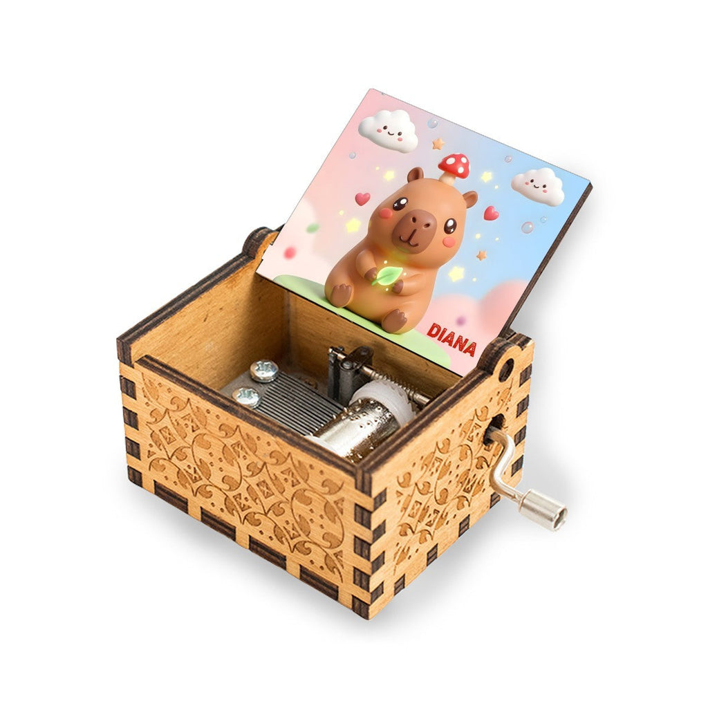 Personalized Kawaii Capybara Music Box | Custom Name | You Are My Sunshine