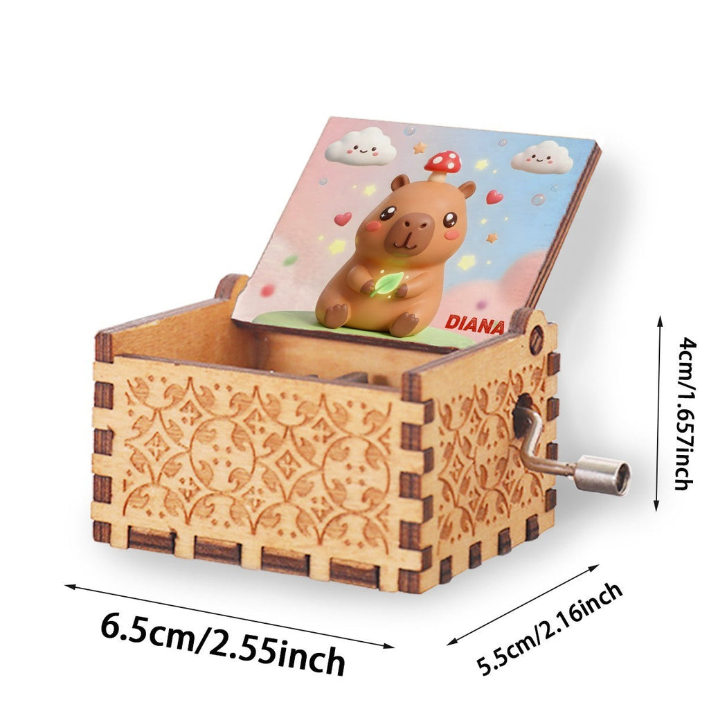 Personalized Kawaii Capybara Music Box | Custom Name | You Are My Sunshine