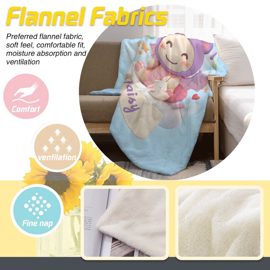 Personalized Kawaii Purple Dragon Costume Blanket | Custom Name | Cute Dragon Character