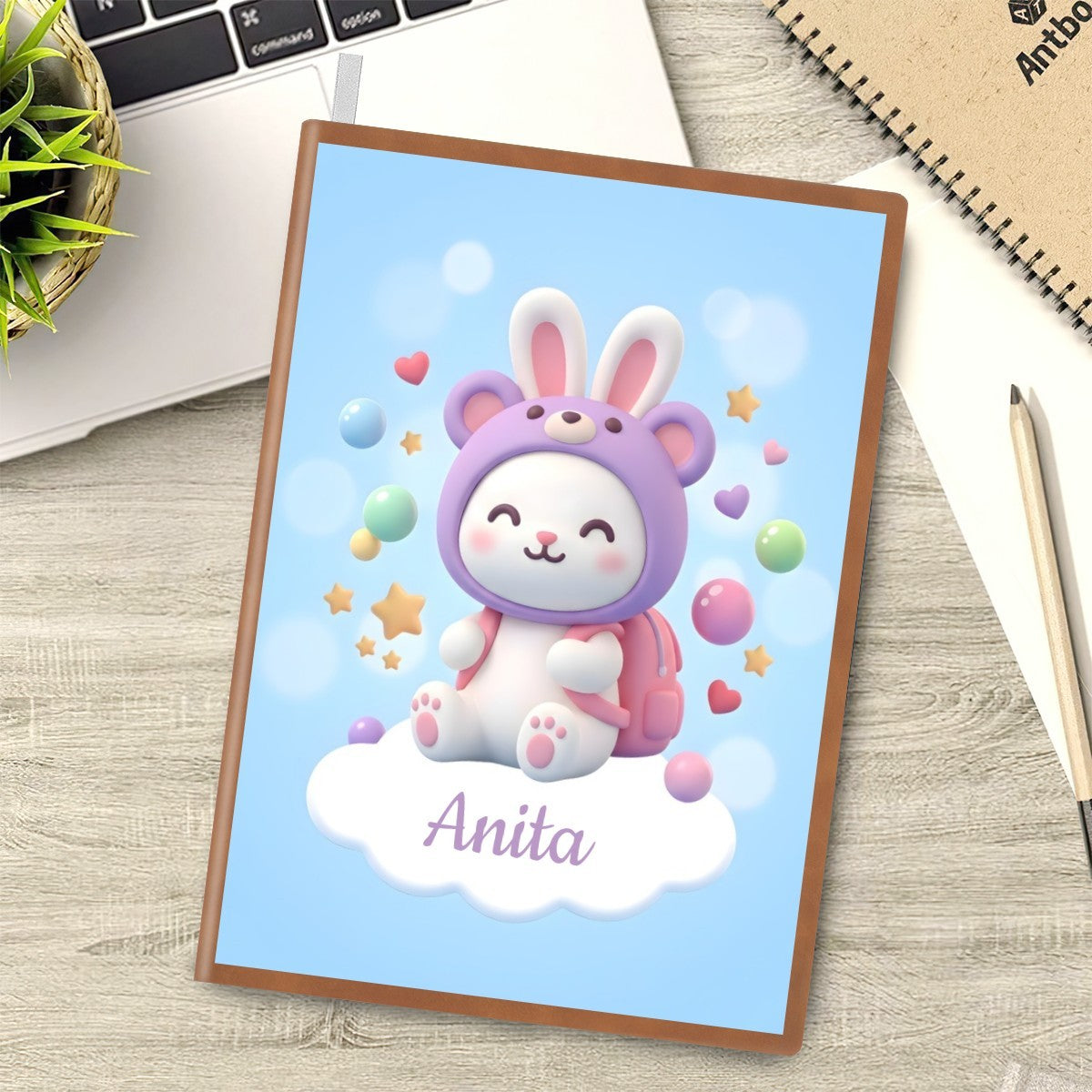 Personalized Kawaii Bunny Notebook | Custom Name | A5 Journal